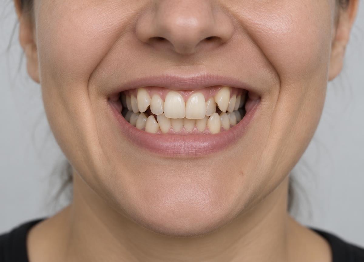 Sorriso antes do tratamento de ortodontia
